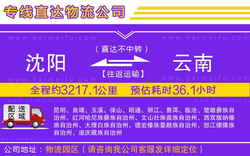 沈陽到云南物流公司