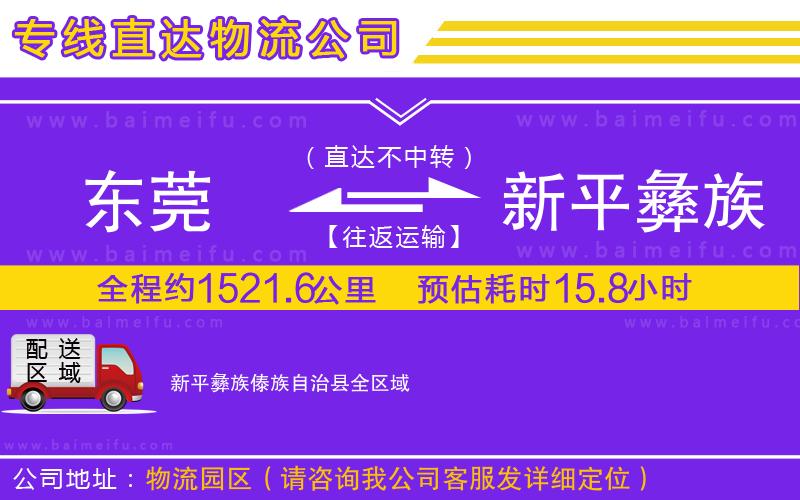 東莞到新平彝族傣族自治縣物流公司